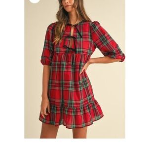 Boutique Red and Green Plaid Christmas Dress